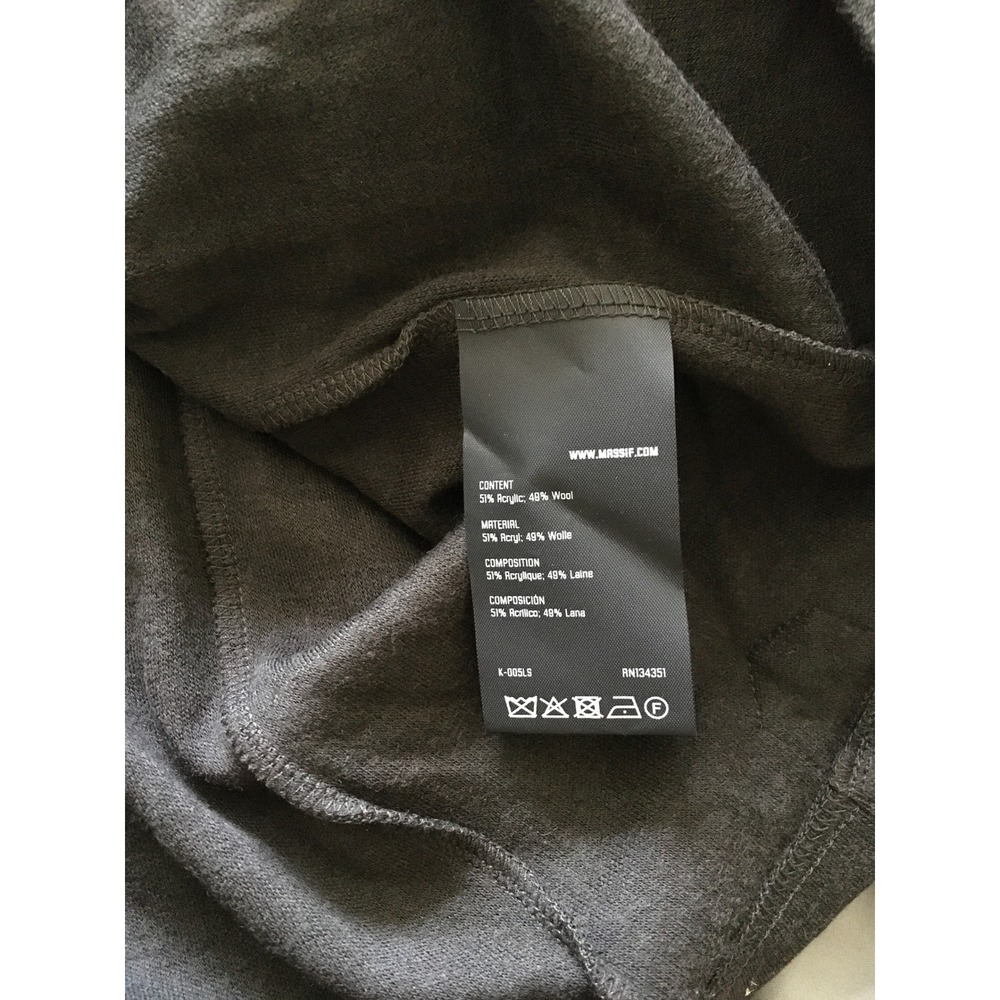 Massif Collection Mens Charcoal Green V-Neck Long Sleeve Shirt L/40 NWT - Picture 8 of 8